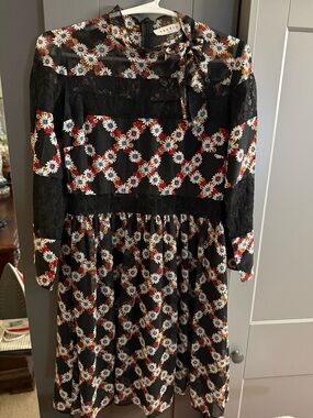 Sandro Retox Daisy Floral Silk Dress
